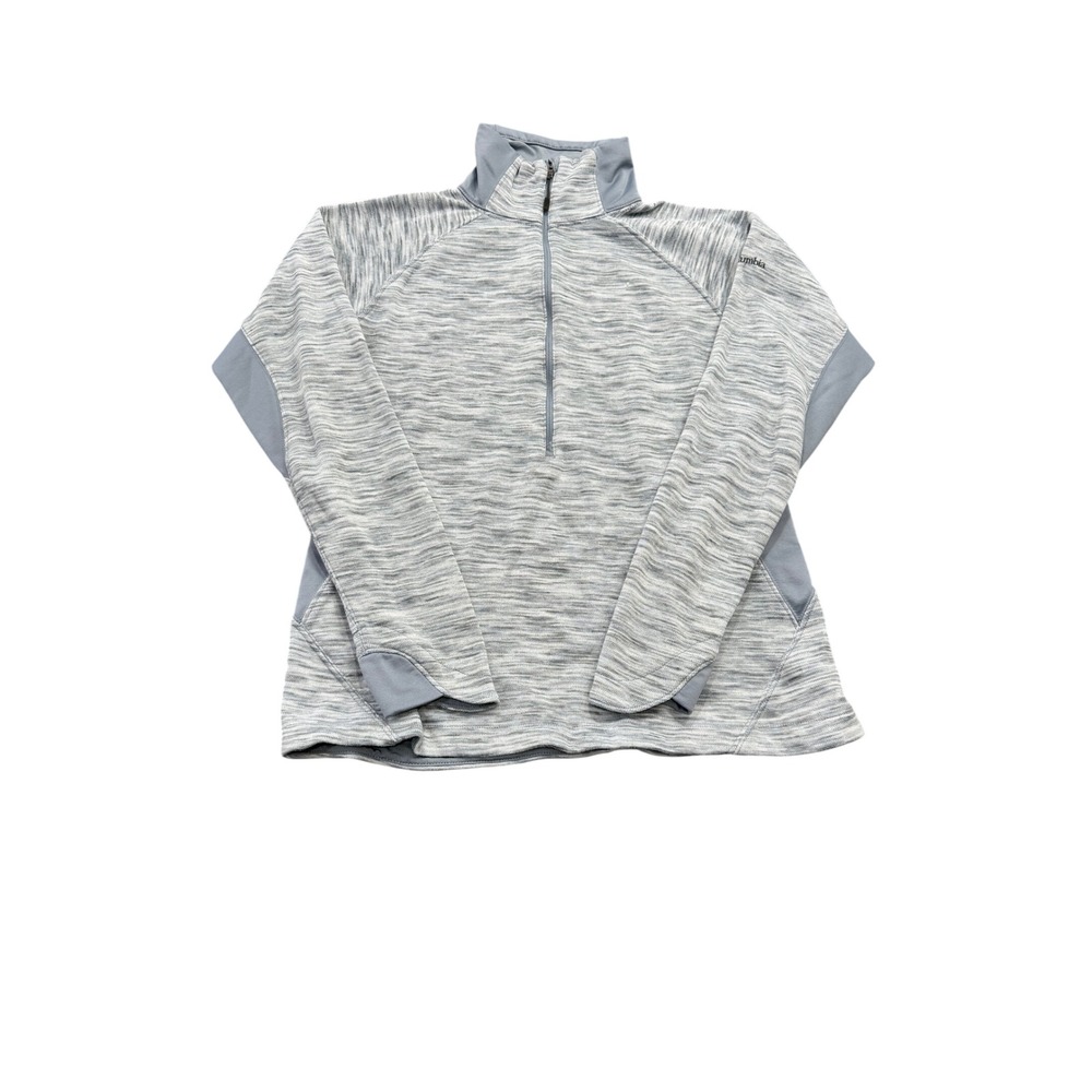 Columbia Womens Gray Space Dye Quarter Zip Pullover Sweater Size Large L
